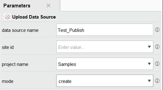 Select parameters