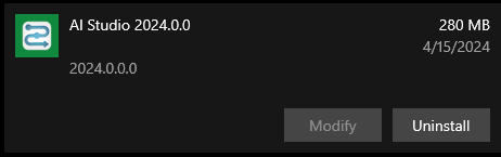 Uninstall AI Studio for Windows